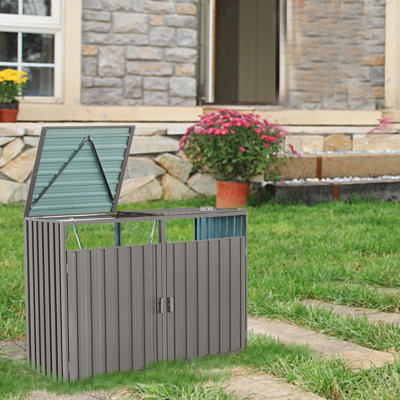 La poubelle à ordures peut contenir 2 poubelles en métal