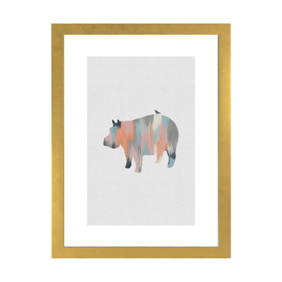 Pastel Hippo - impression d'art graphique