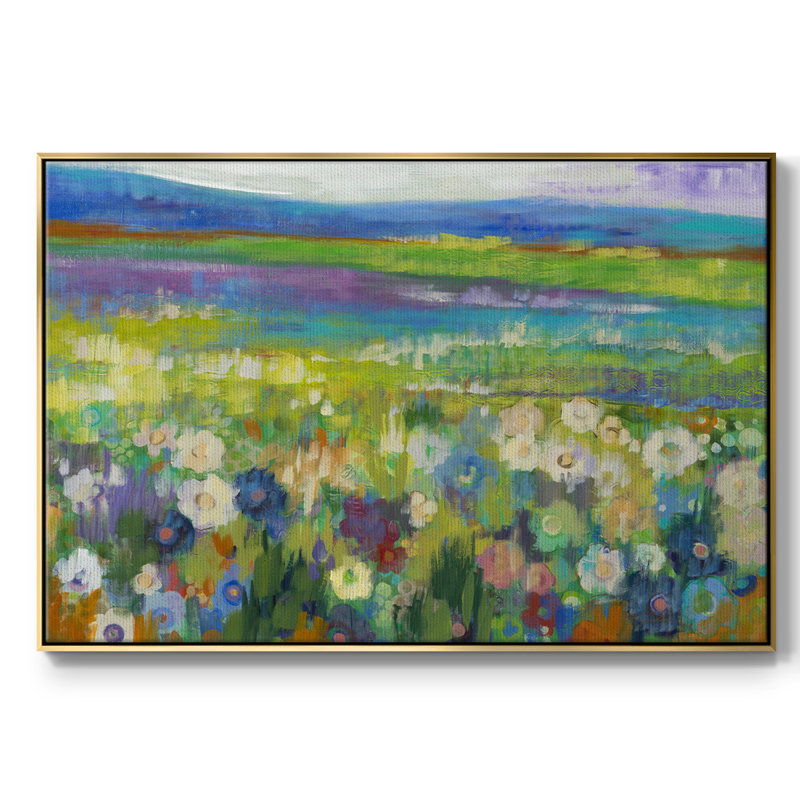 Flowerfields, reproduction d'art sur toile, Or, H 17 po x l 25 po x P 2 po