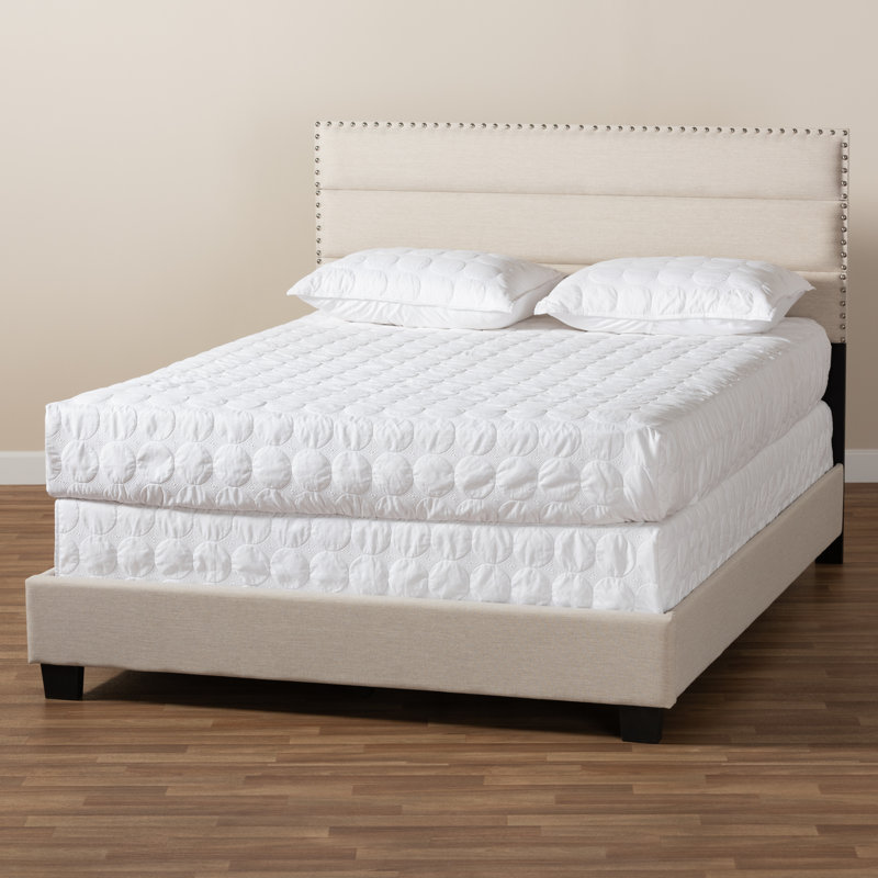Lit tapissier standard Etalo, Beige, Grand