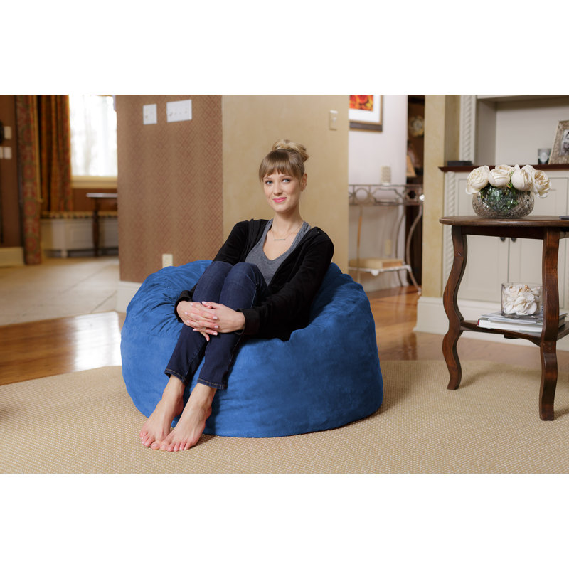 Fauteuil à billes - Fauteuil à billes rond rembourré en mousse à mémoire de forme avec housse amovible et lavable à la machine - Fauteuil à billes avec housse en microfibre douce - Plusieurs tailles et plusieurs tissus lavables à la machine