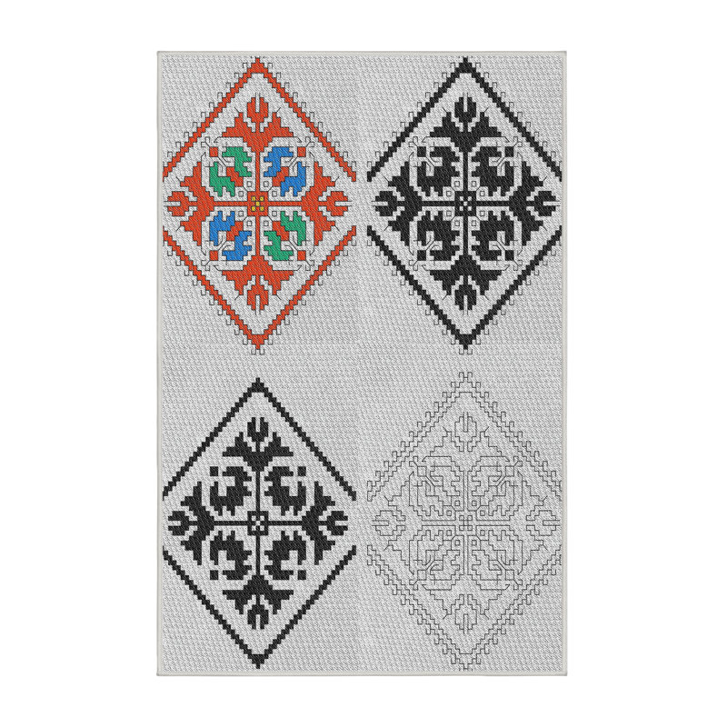 Tapis abstrait beige / rose, Rectangle 8 pi x 10 pi