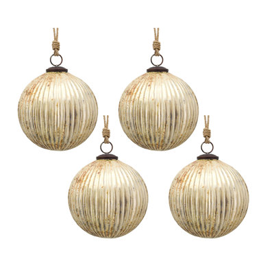 D6 "boules de Noël, boules de Noël suspendues en verre pour décorations de fêtes, lot de 4
