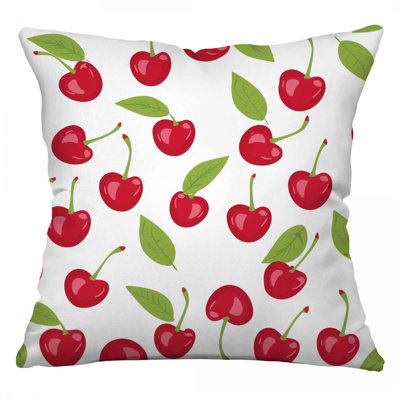Cherry Pattern Throw Pillow, Fruit Twill Pillows