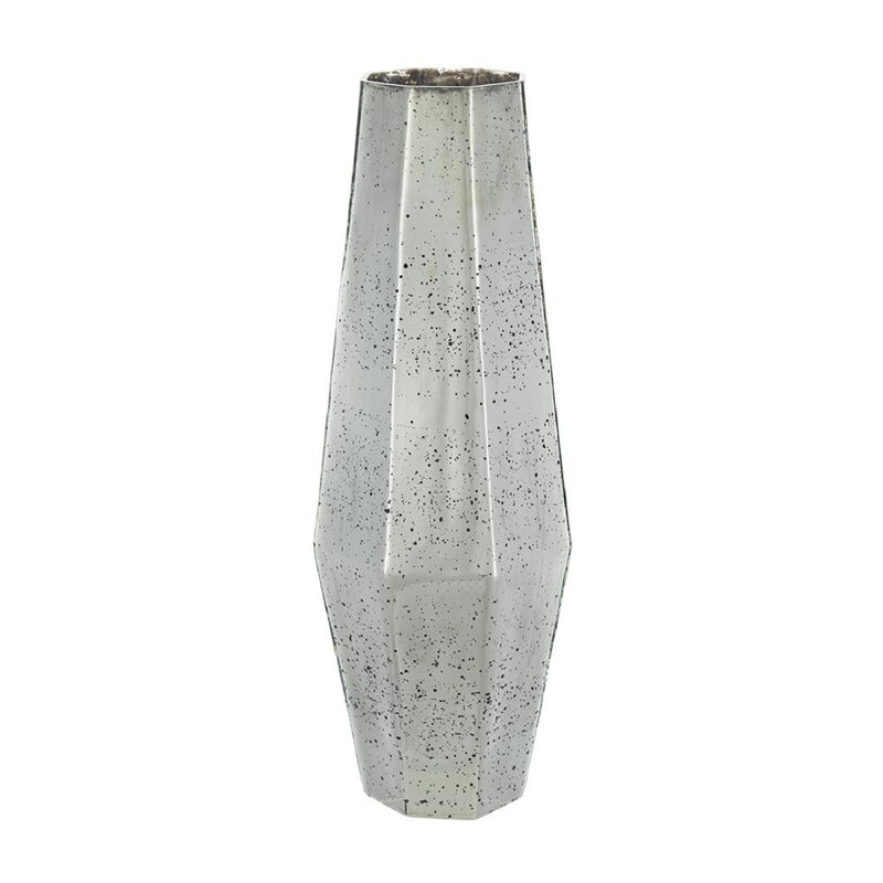 Glass Table Vase, Antique Silver