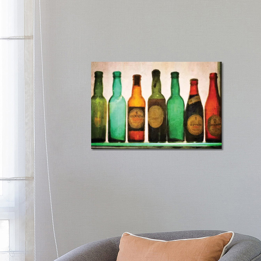 Vintage Guiness Bottles by Graffi*Tee Studios - Wrapped Canvas Painting
