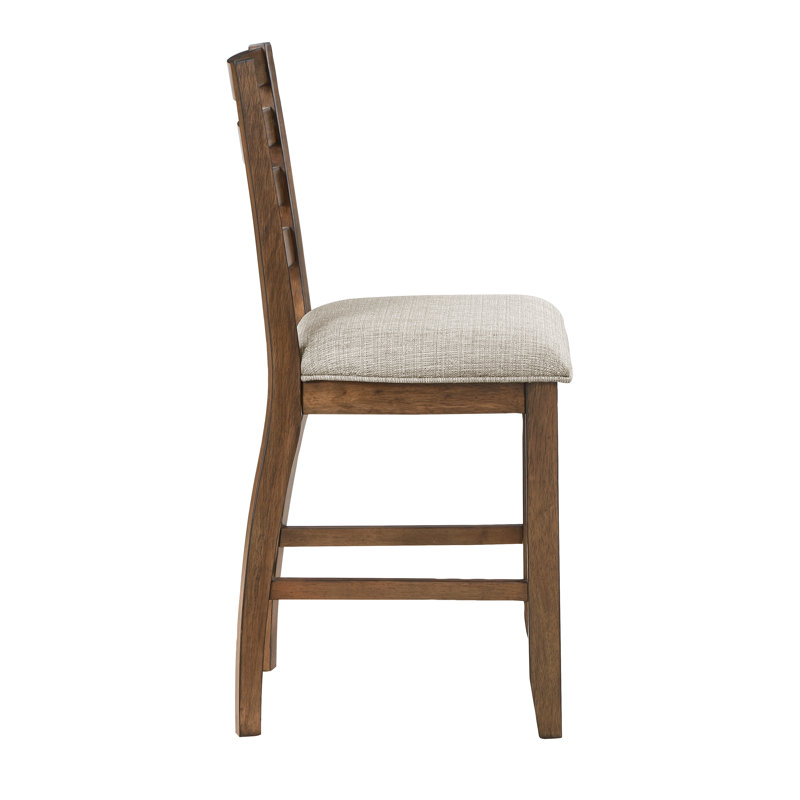 Tabouret de comptoir en bois massif de 25,5 po Martinette, Brun cerisier