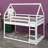 House Low Bunk Bed With Ladder-1259735040