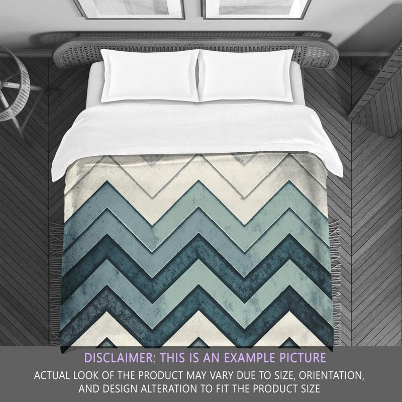 Checkered Comforter, Queen Comforter, Blue/Gray Chevron
