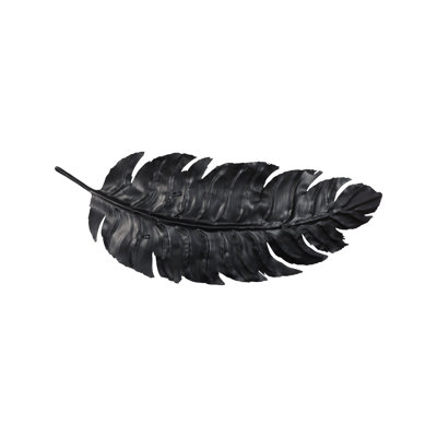 Feather Wall Decor, Black, Metal