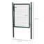 Green Steel Garden Gate with Lock and 3 Keys, 97 x 150cm Lockable Outdoor Gate for Garden Fence, Lawn, Ground Post Installation