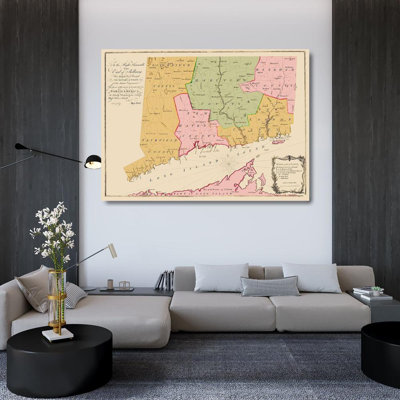 17 Stories Unknown Gallery Wrapped Canvas Art Titled: Connecticut Colony, 1766
