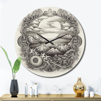 Timeless Asian Landscape Wall Clock