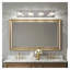 Applique murale de salle de bain à 4 lumières à intensité variable en chrome et laiton à intensité variable, luminaire industriel moderne pour éclairage de miroir