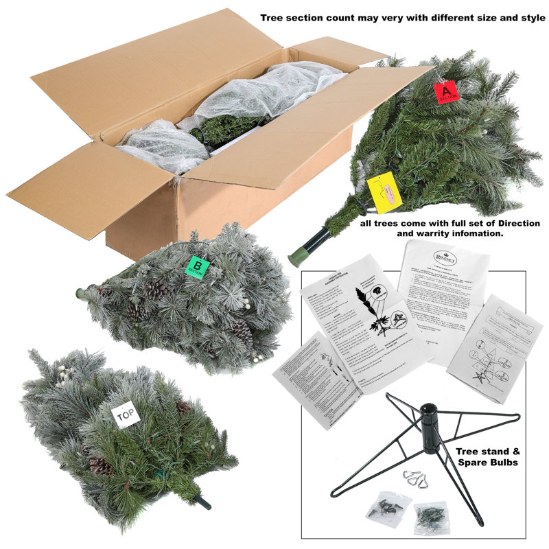 7' H Lighted Artificial Pine Christmas Tree