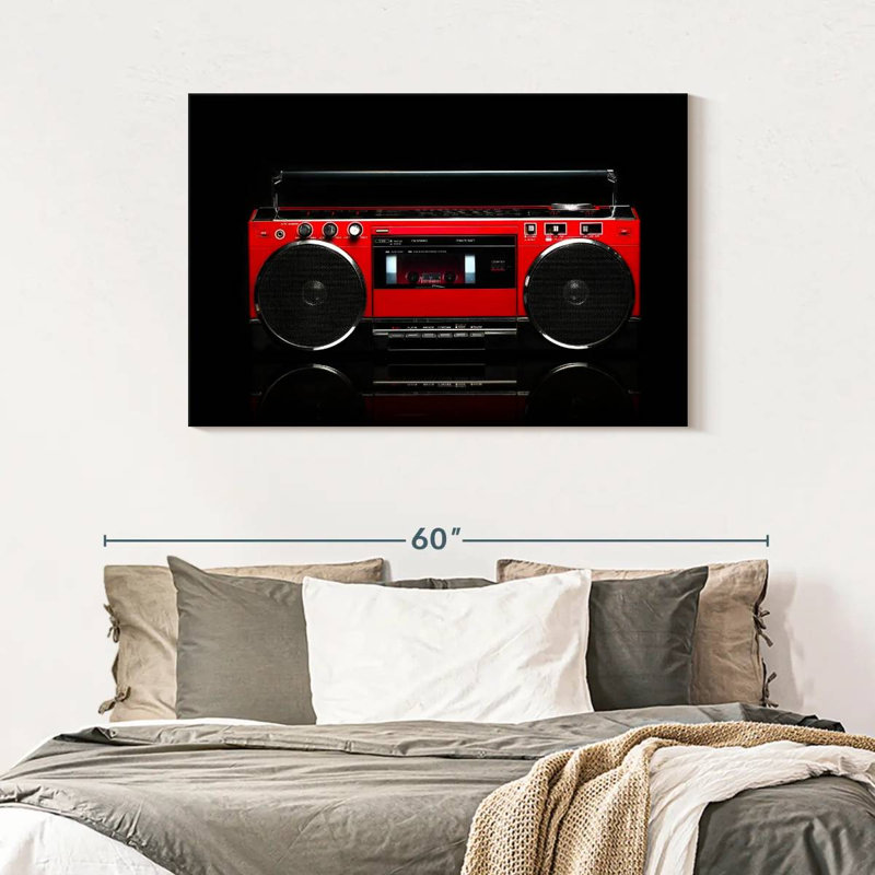 Abarca Retro Red Boom Box, 30" H x 45" W