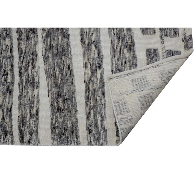 Moroccan Area Rug in Natural/Charcoal, Rectangle 6' x 9'