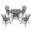 Ensemble de meubles de patio en aluminium coulé avec coussins, repas d'extérieur-212635018