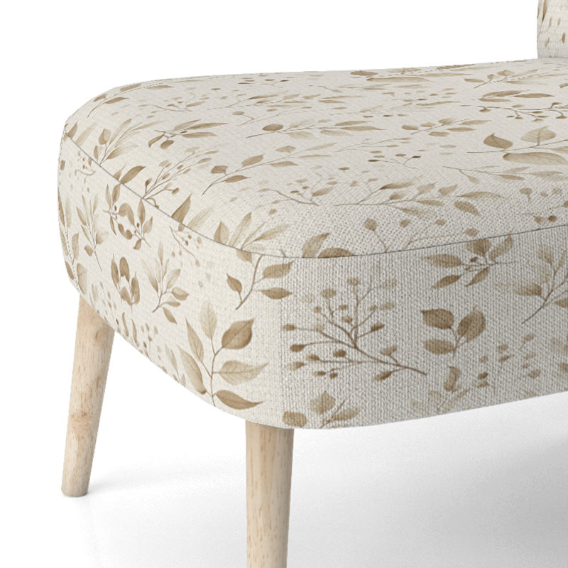 Chaise rembourrée Floral, Chaise d'appoint sans accoudoirs