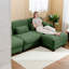 Canapés modulaires à compression, canapé modulaire en chenille verte, salon moderne