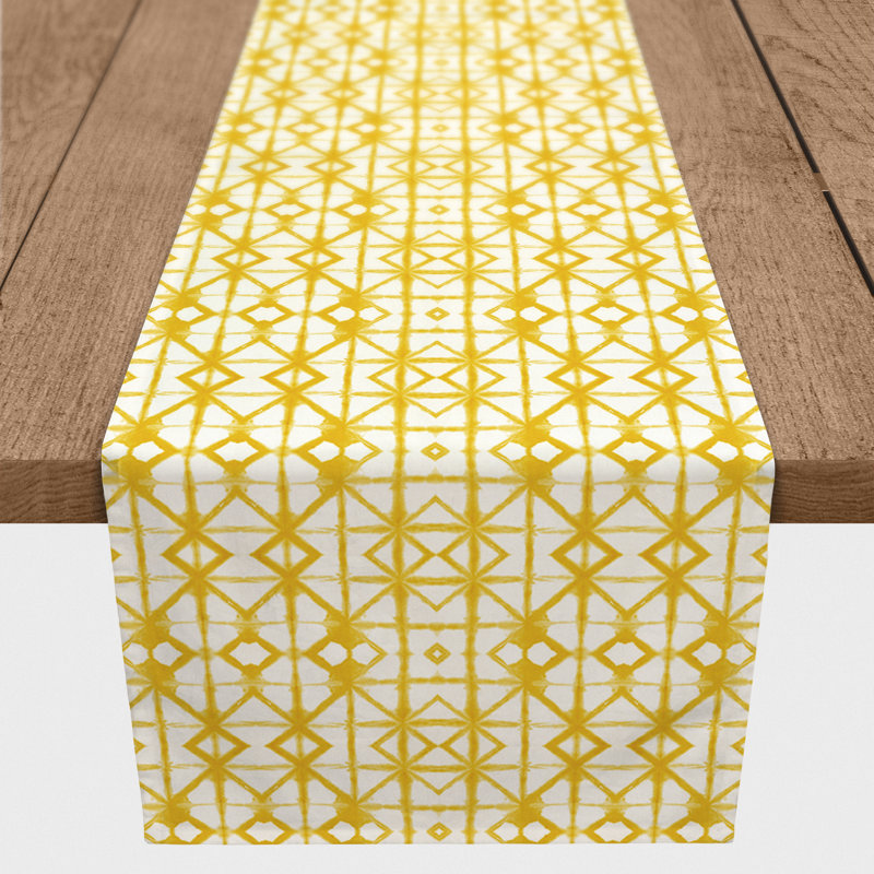 Chemin de table Claristine, P 16 po x L 72 po, Jaune