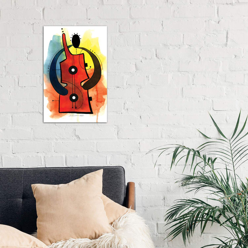«Guitare» par Stacey Brown - reproduction d'art, H 26 po x l 18 po x 1,5 po, Toile tendue