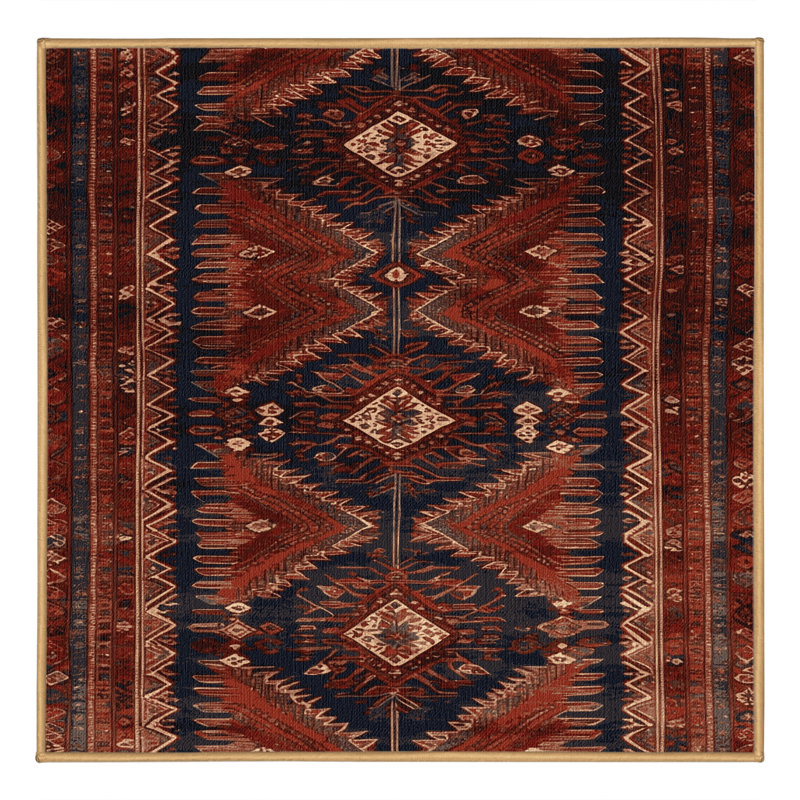 Machine Washable Persian Brown Area Rug, Square 6'