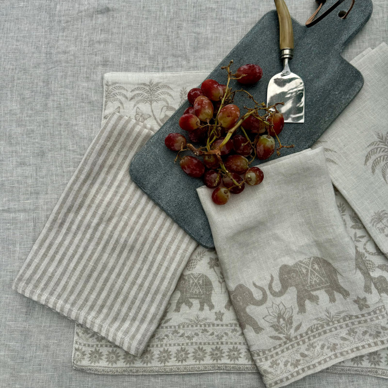 Napperon à rayures Savannah (ensemble de 4), Beige