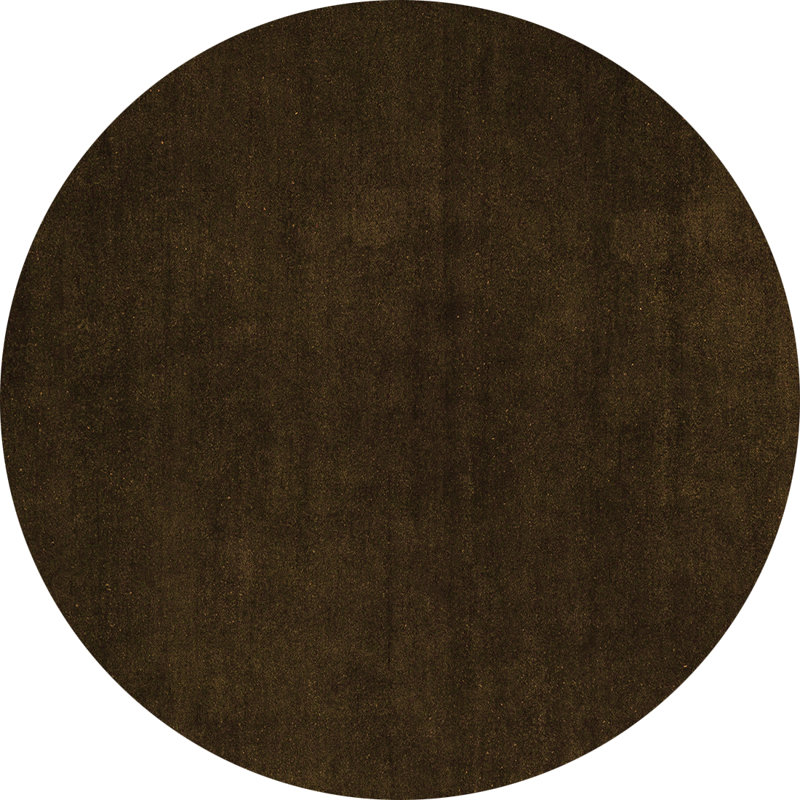 Tapis brun foncé tissé à la machine Toombs, Rond 4 pi