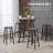 Industrial 5-Piece Bar Table and Chairs Set, Space Saving Dining Table with 4 Stools for Pub