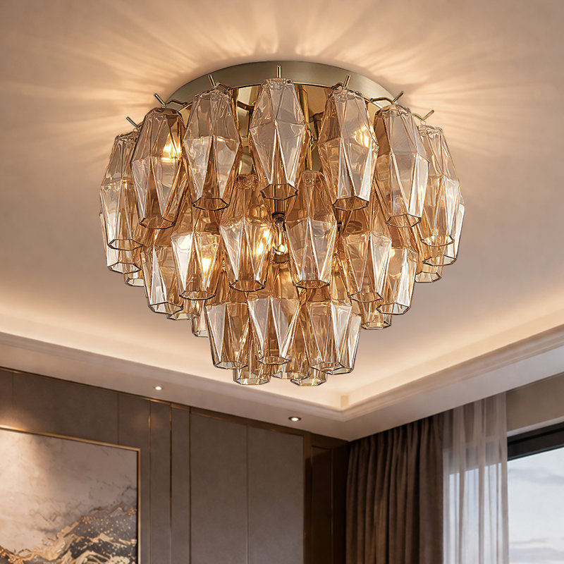 Crystal Multi-tiers Ceiling Light, Gold