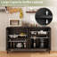 53.2" W Metal Sideboard Buffet Cabinet With Glass Door, Adjustable Shelves, COB LED Light-1574552082