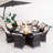 Algird 8-Person Wicker Patio Dining Set With Square Table