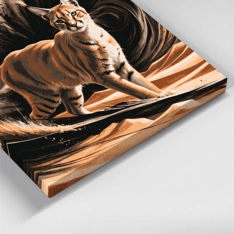 Faune, art mural sur toile brun caracal, H 16 po x l 16 po