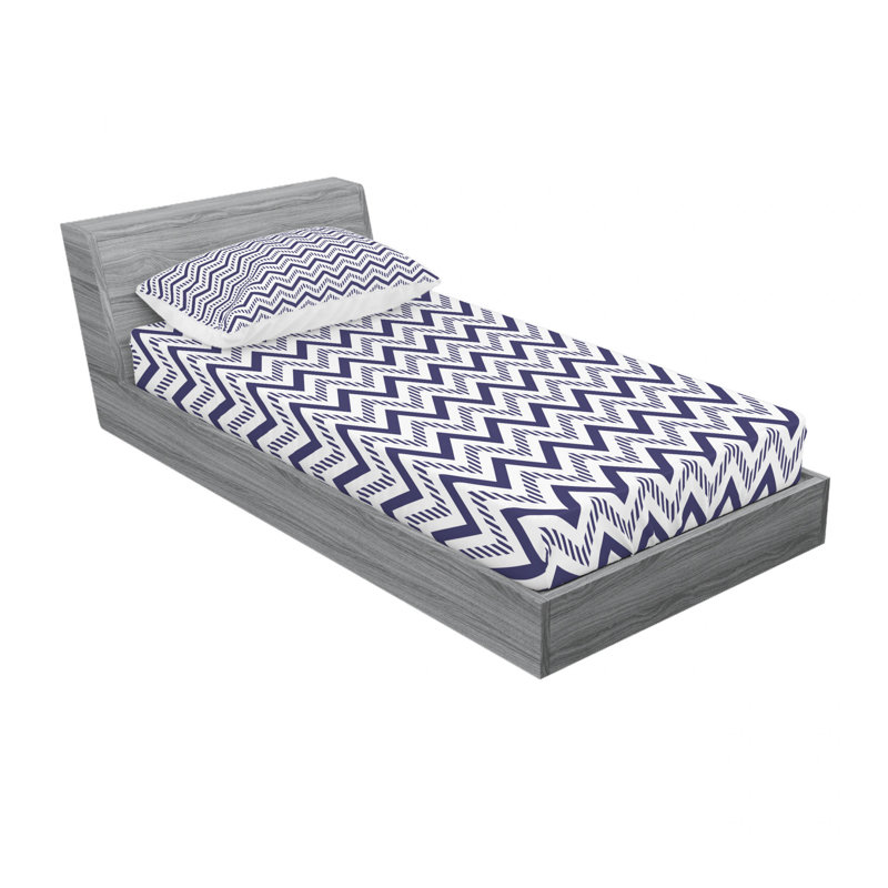 Microfiber Chevron Sheet Set, Twin XL Sheet Set with 1 Pillowcase