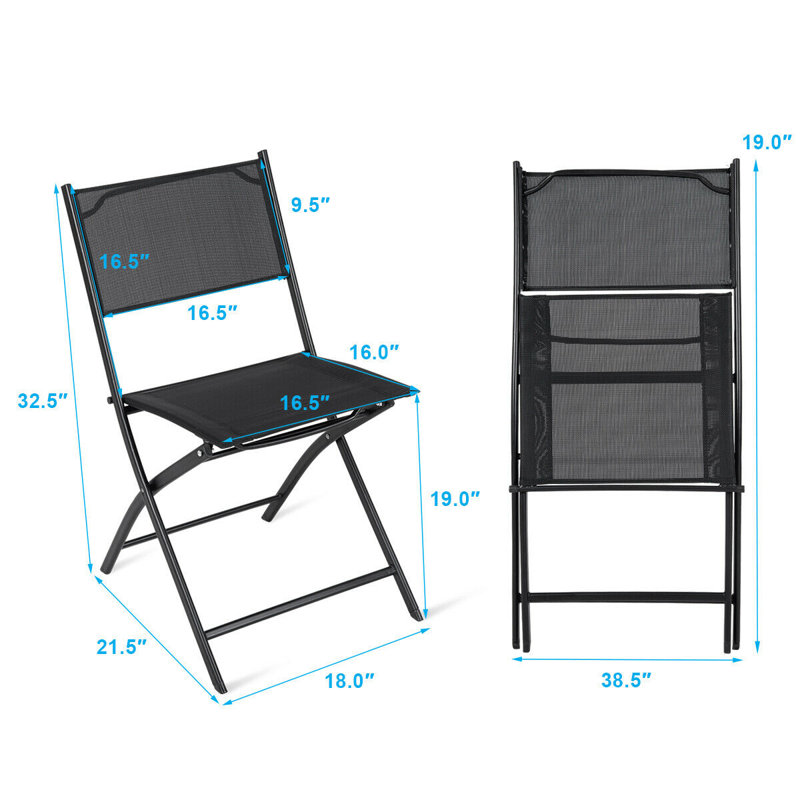 Chaise de patio pliante Hilmer