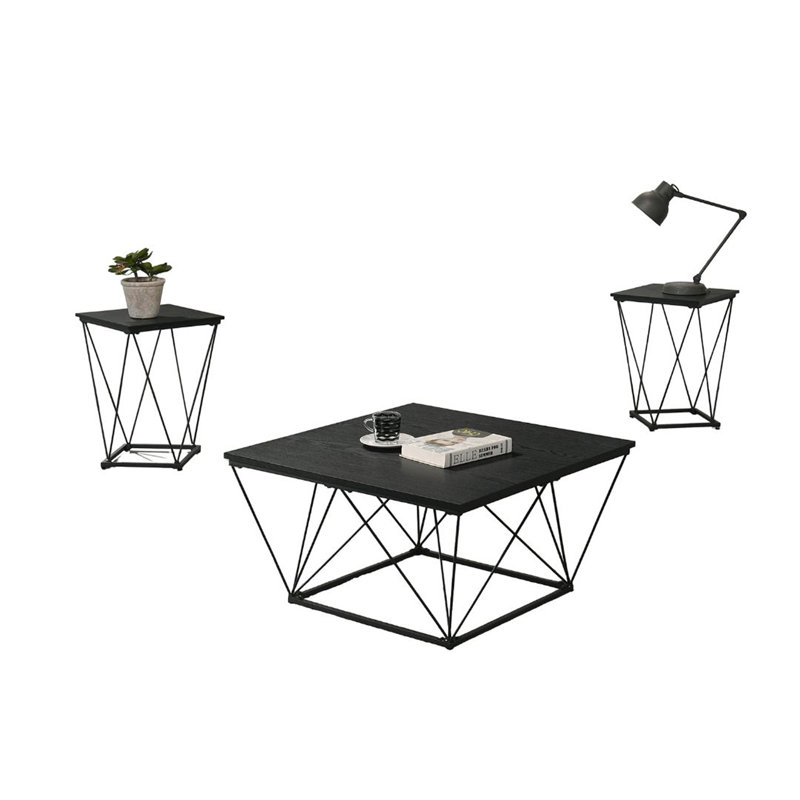 Ensemble de tables 3 pièces de style contemporain 1 table basse 2 tables de bout 2 X
