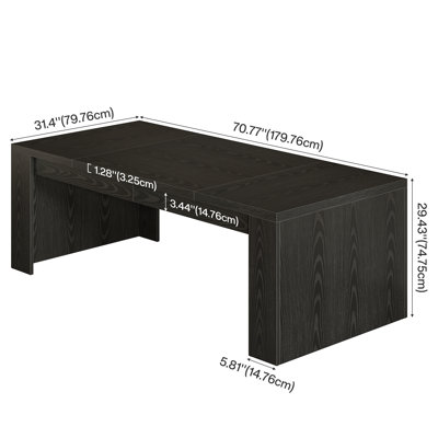 71'' Rectangular Executive Desk with Double Pedestal Legs, Farmhouse Computer Workstation for Home Office