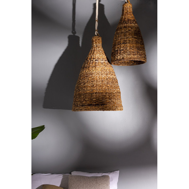 Cloche en rotin (à visser) en brun, H 37,5 po x l 24,25 po x P 24,25 po
