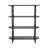 Wooden Oval 3 Shelf Storage Black Shelving Unit with Turned Legs and Beaded Edges