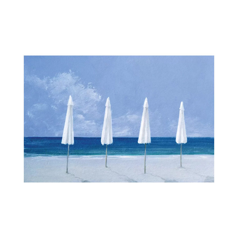 Beach Umbrellas 1 Piece Wrapped Canvas Painting, 101.6 cm H x 66.04 cm W x 1.91 cm D