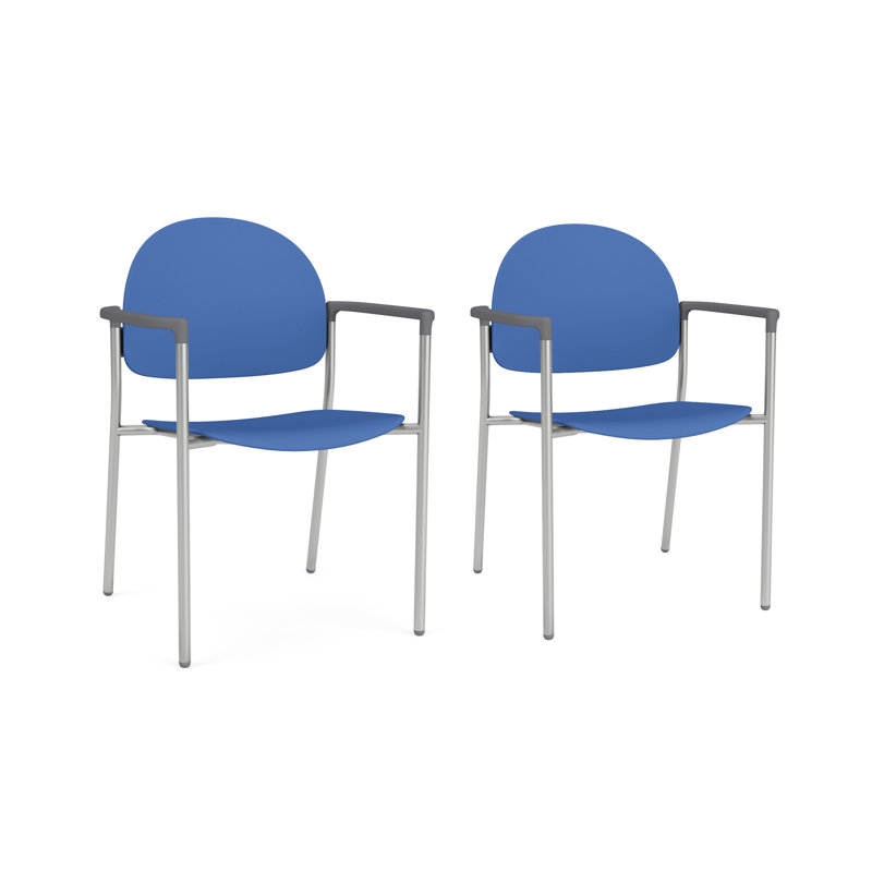 Chaise d'invité Chat Chat, Argent, Poly cobalt bleu