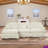 Crofford 107.1"W Chenille 3 seater sofa with One Ottoman and Removable Ruffles Pleats Skirts and Spindle Legs-782239528