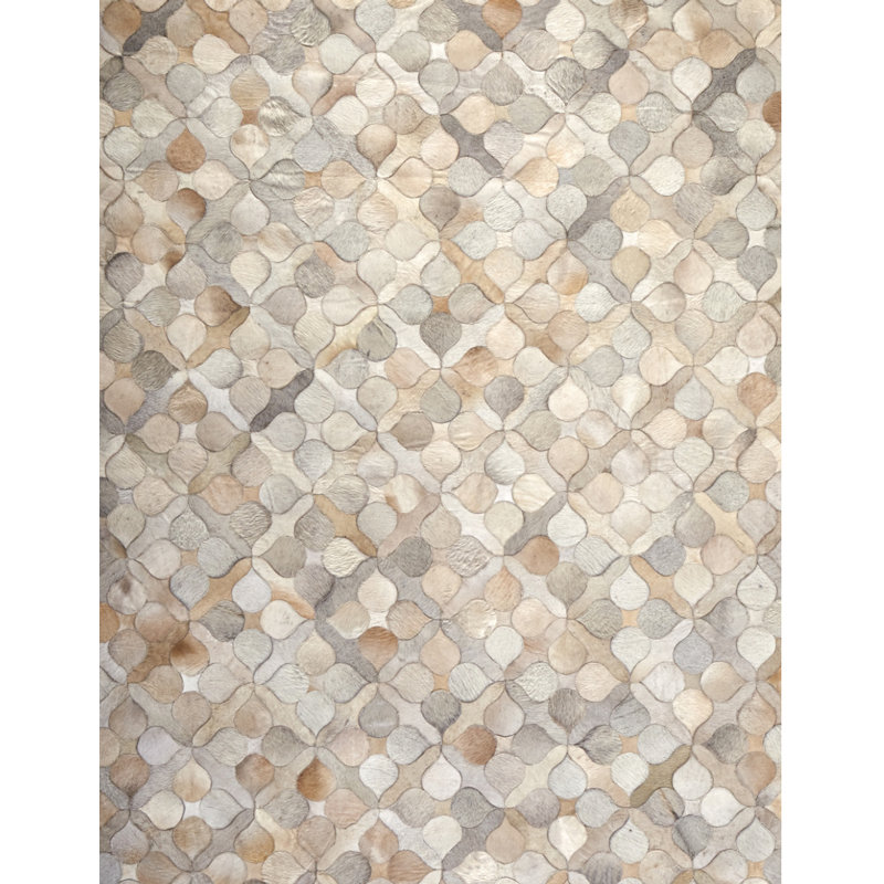 Tapis de zone ivoire 6 pi x 9 pi à couture à la main vache Element