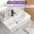 21" x 12" White Ceramic Rectangular Wall Mount Bathroom Sink, Floating Sink with Single Faucet Hole & Overflow, 1.75" Drain, 5" Height, for Compact Bathrooms