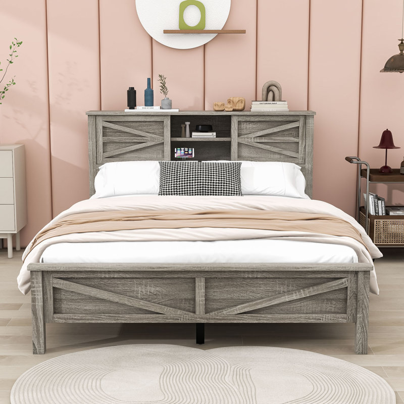 Castilloux Platform Storage Bed, Antique Gray