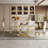 Printed Marble Mdf Top Rectangular Dining Table Marble Top Metal Base Dining Table-99306121-99306118