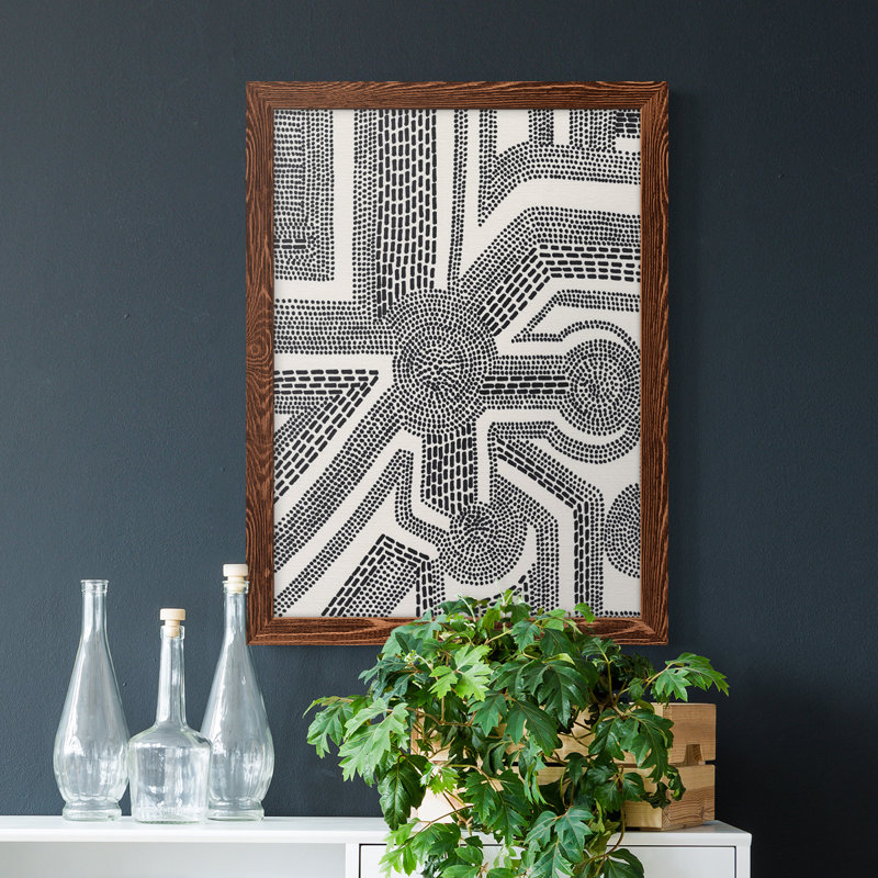 " Dots And Dashes II ", Maple Framed, 17" H x 20" W x 1" D