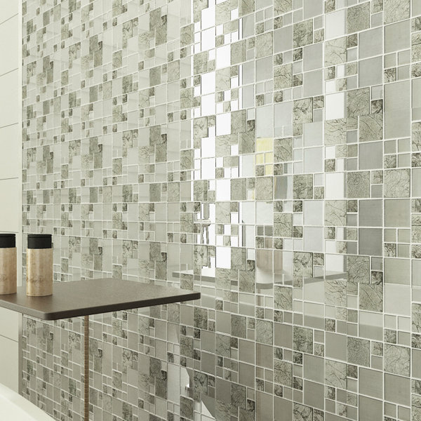 2" x 2" Natural Stone/ Glass Versailles Mosaic Wall Tile