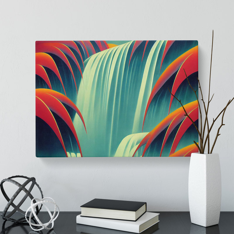 Deco River Waterfall Vol.1 - Wrapped Canvas, 35cm H x 50cm W x 3cm D